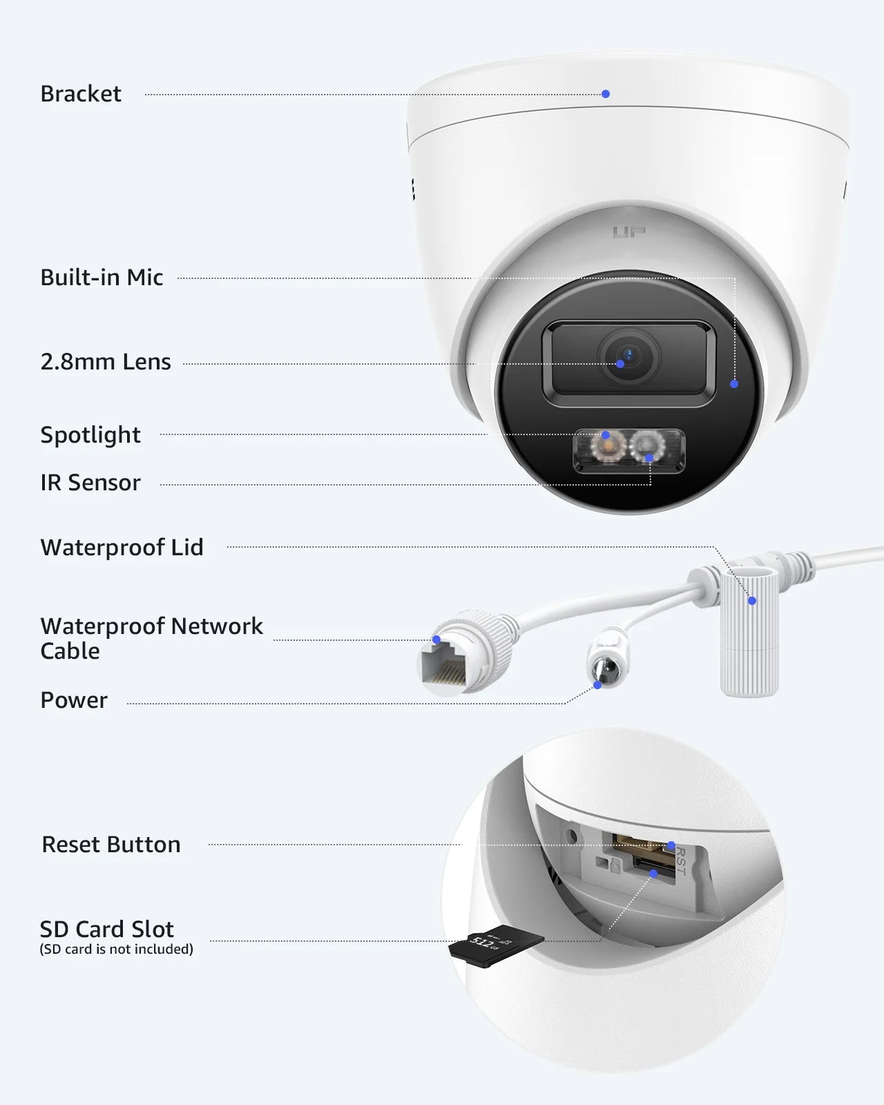 ANNKE 12MP Dual Light Smart Video Surveillance Kit 2/4PCS POE Camera 12MP NVR Smart Home Camera 8CH NVR Outdoor Built-in mic
