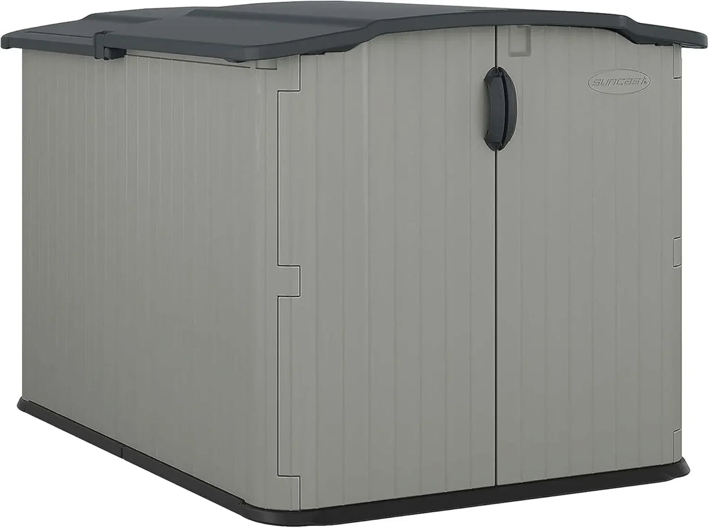 2025NEW Glidetop Horizontal Outdoor Storage Shed with Pad-Lockable Sliding Lid and Doors, All-Weather Shed 57.5" W x 79.75" D x