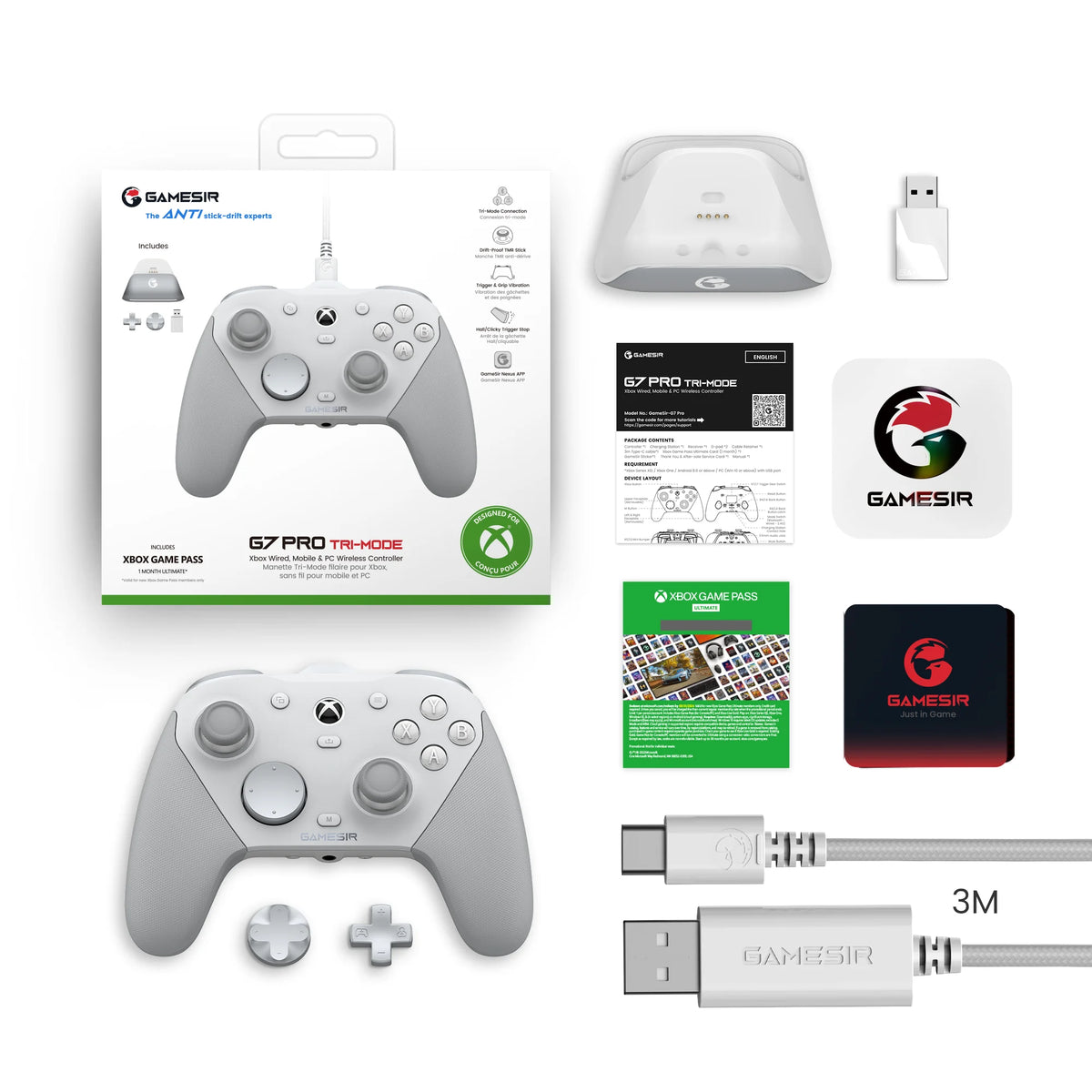 G7 Pro Wired Xbox Controller with Smart Charging Station, Hall Effect, Gyro, 3.5mm Audio Jack, 1000Hz Polling Rate