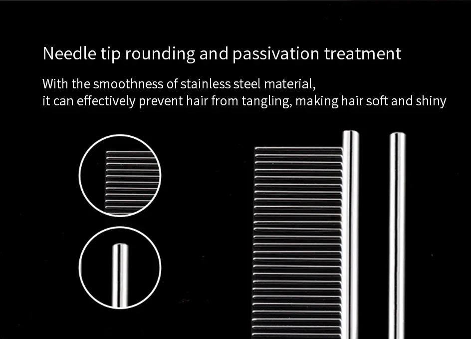 Stainless Steel Dog Comb Long Thick Hair Fur Removal Brush 16/19cm Pets Dog Cat Grooming Dematting Combs for Shaggy Dogs