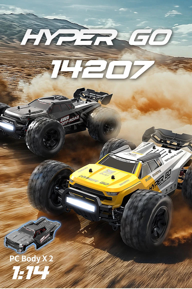 MJX 14207 1/14 4WD 2.4G RC Car 55KM/H Brushless Drift Vehicle Racing Car Remote Control Car Off-Road Truck Toys