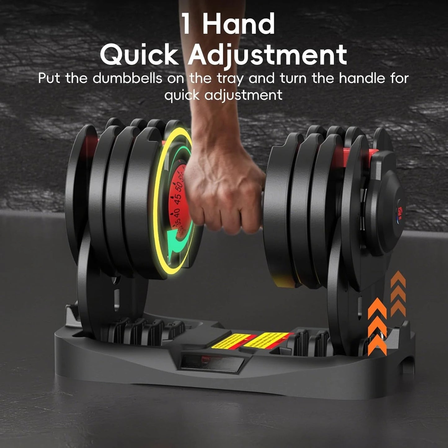 New Upgraded 2-Pack Adjustable Dumbbells, 25/52.5 lbs, 9/15 Weight Levels with Secure Locking System, Customized