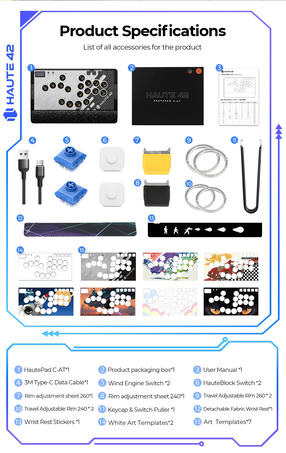 C-AT Magnetic Leverless Hitbox Controller Stickless Arcade Controller Keyboard For PC/PS4/PS5/Switch Hitbox Fightstick
