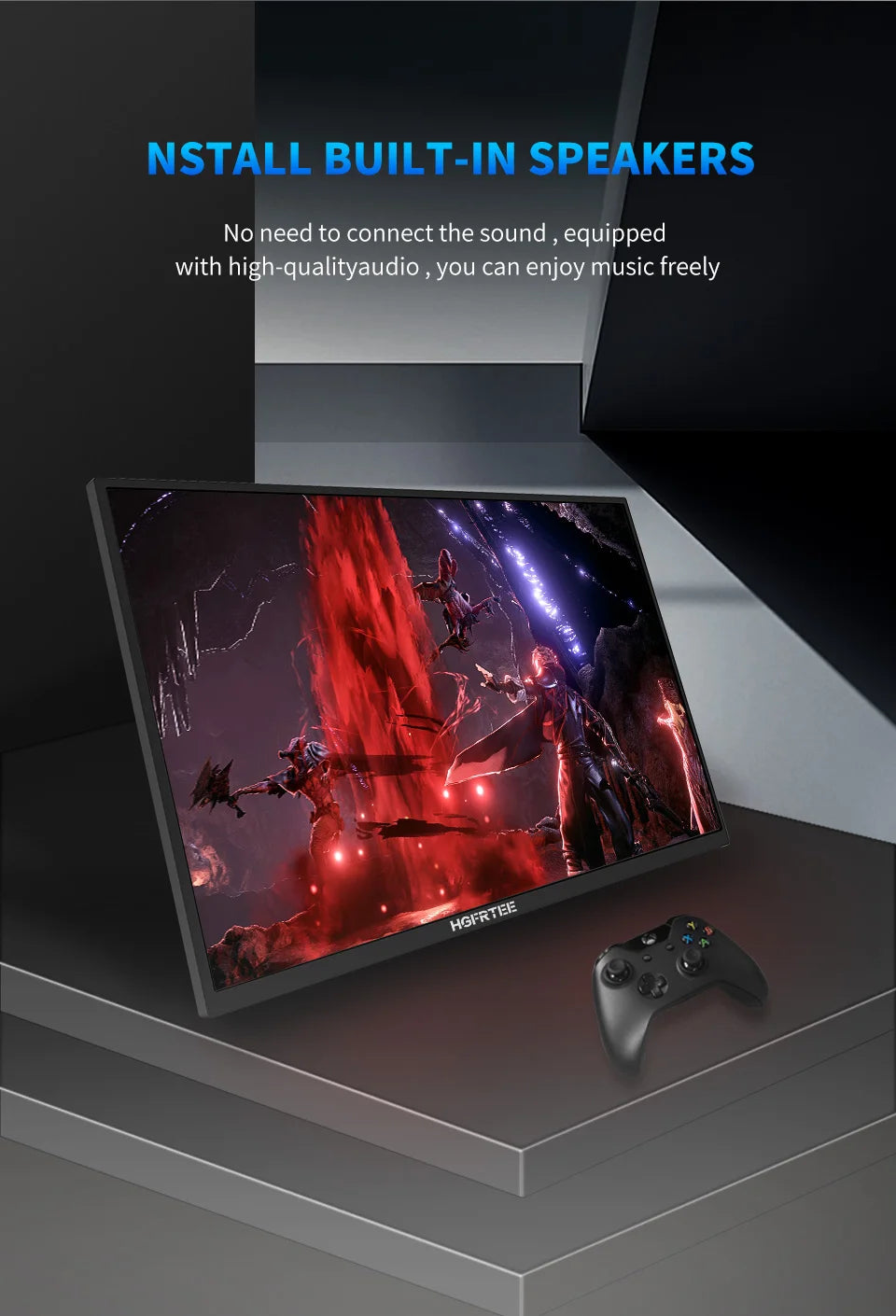 Portable Monitor 18.5 Inch Computer Gaming Display 100Hz 100% sRGB FHD 1080P Screen for Laptop Holiday Gift PC PS4/PS5