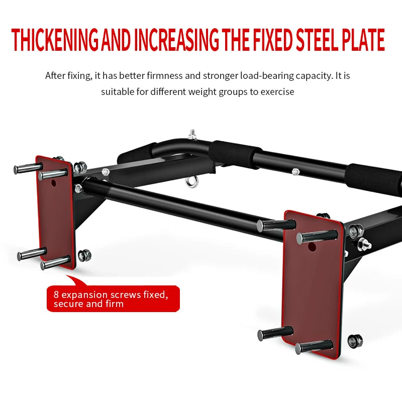 Wall-Mounted Pull-Up Bar-Drill Installation, Home Gym Equipment for Indoor Fitness, Chin-Up Bar for Strength Training （Black、）