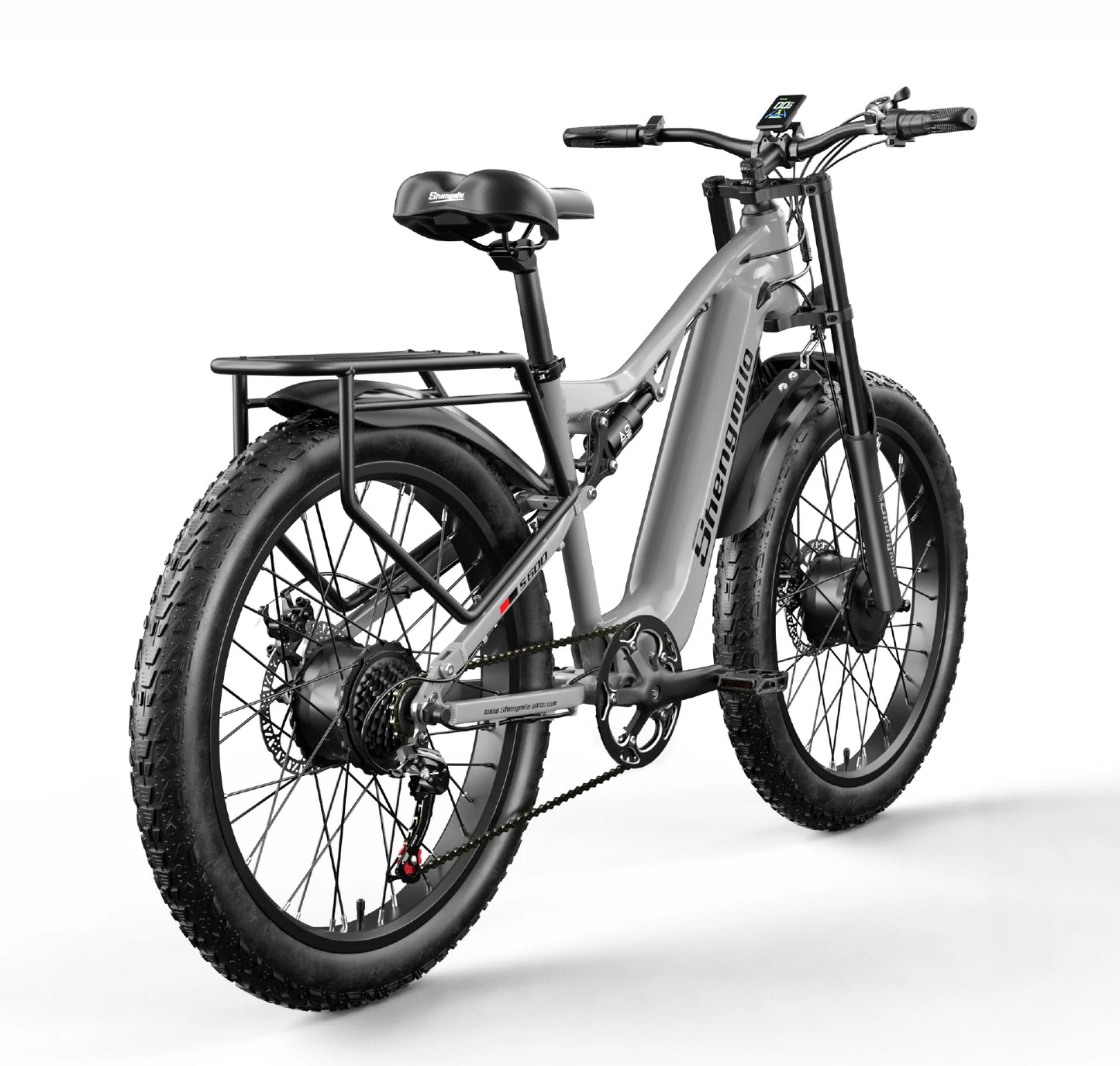 Shengmilo S600 26 inches adult electric mountain bike, 2000W dual motor ebike 7-speed electric bicycle，Fat Tire ebike17.5ah