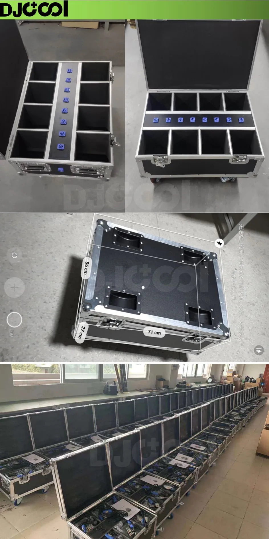4pcs LED Battery Powered Par Light with bag or 8pcs 6*18w RGBWAUV 6in1 Light with Flightcase Auto/Sound/DMX/Wifi/APP/Remote