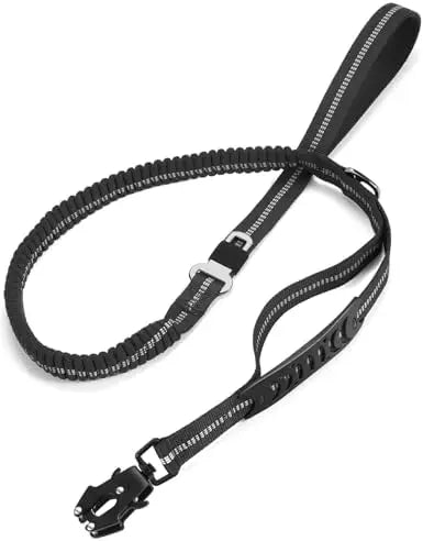 Durable leash for medium/large dogs, shock absorption, reflective, easy clip.