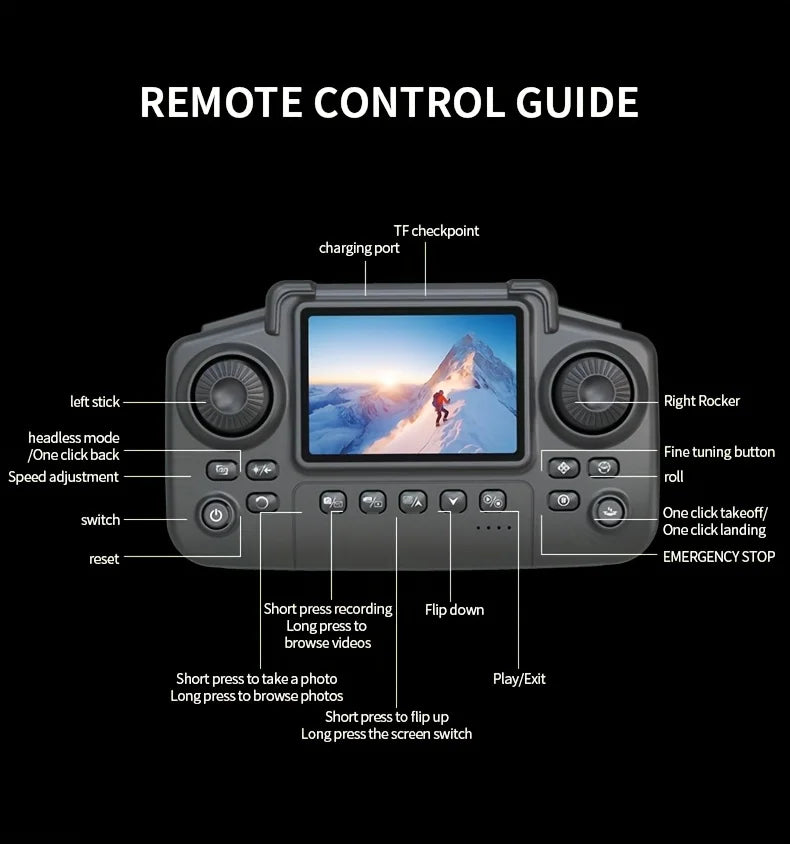 The 2026 Upgraded E88PRO MAX Foldable Drone Features Dual Cameras, Extra Batteries, an 8K Screen for Remote Control, and One-click Return-to-home Functionality. Suitable for Beginners, I