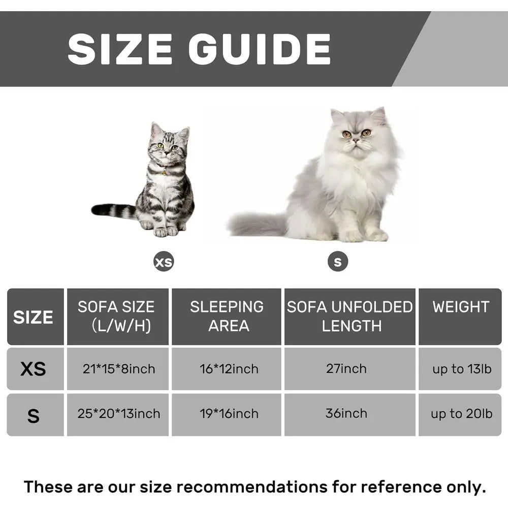 Double-Layer Orthopedic Plush Pet Couch, Multifunctional Sofa Nest Bed for Small Cats and Dogs, Pink (21x15x8 inch)