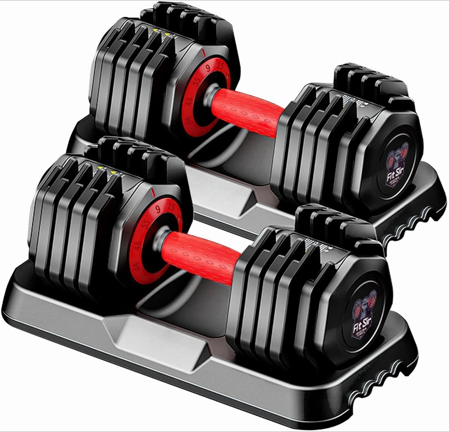 Adjustable Dumbbell Set, 10-in-1 25LB/55LB Ajustable Dumbbells with Safe Locking System, Enclosed Storage Tray, Customized