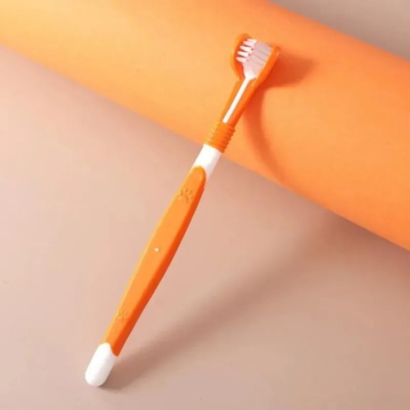 3-Sided Pet Toothbrush Dog Plastic Toothbrush Removing Bad Breath Tartar Cleaning Mouth Pet Dental Care Cat Cleaning Mouth