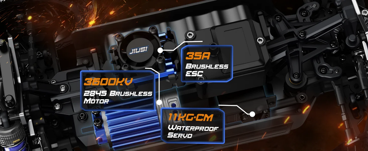 JIUSI 1/12 4WD WB12 Pro Rc Car 4x4 Off-Road Rc Truck Brushless 3600KV 80km/h High-Speed 2.4G Remote Control 3S 35C 2200mAh Toy Car Rc Cars For Adults Local Shipping From US