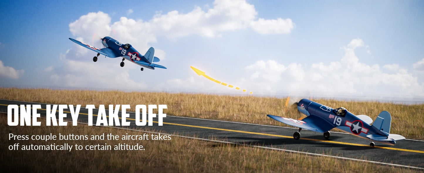 Volantexrc Brushless RC Plane F4U 4 Channel Remote Control Airplanes with 6-Axis Gyro 3 Modes & Aerobatics 2.4GHz Radio Controlled Aircraft for Beginners & Adults 768-3
