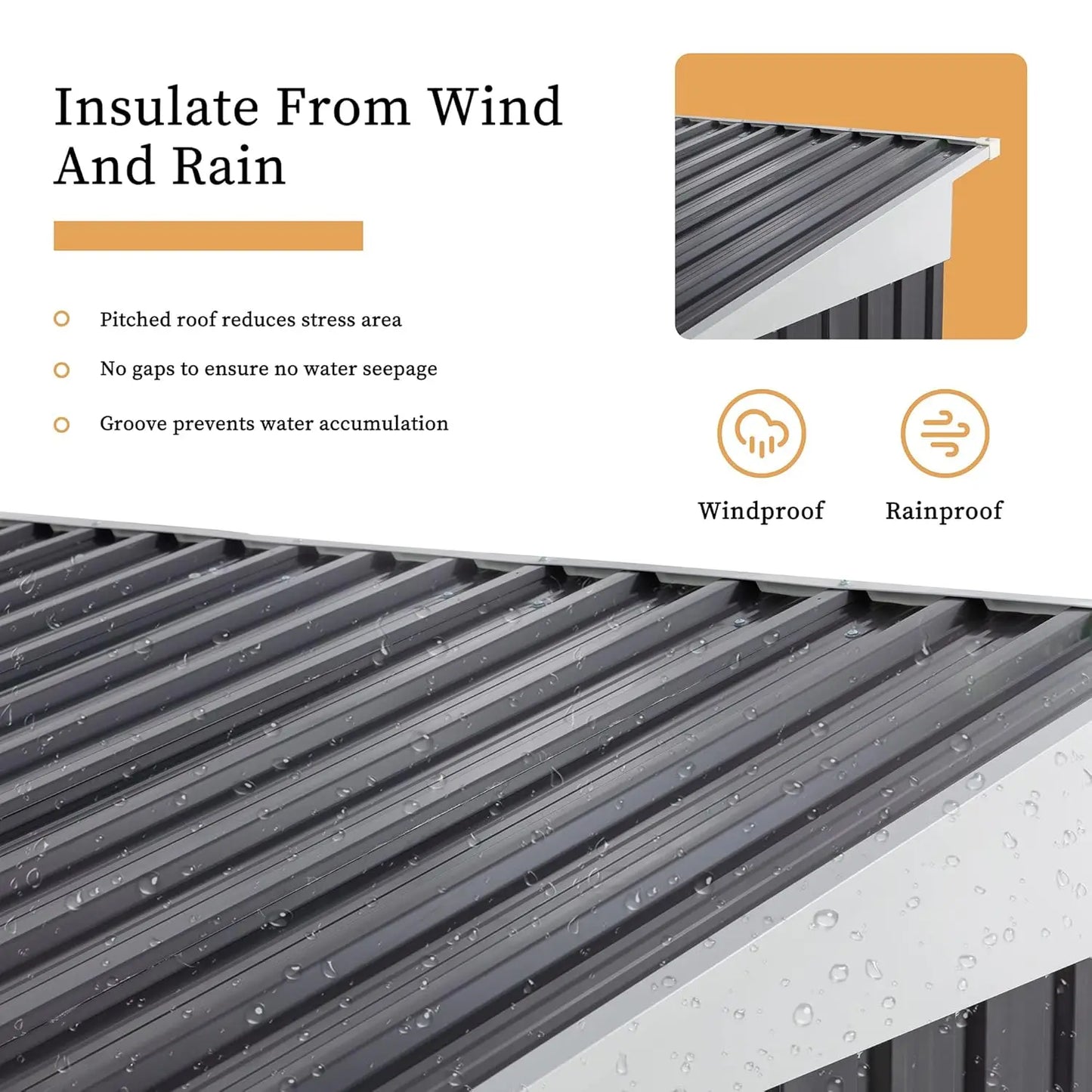 5x3x6FT Metal Outdoor Storage Shed Large Window Lockable Door Anti-Corrosion Waterproof Tool Backyard Patio Lawn, Customized