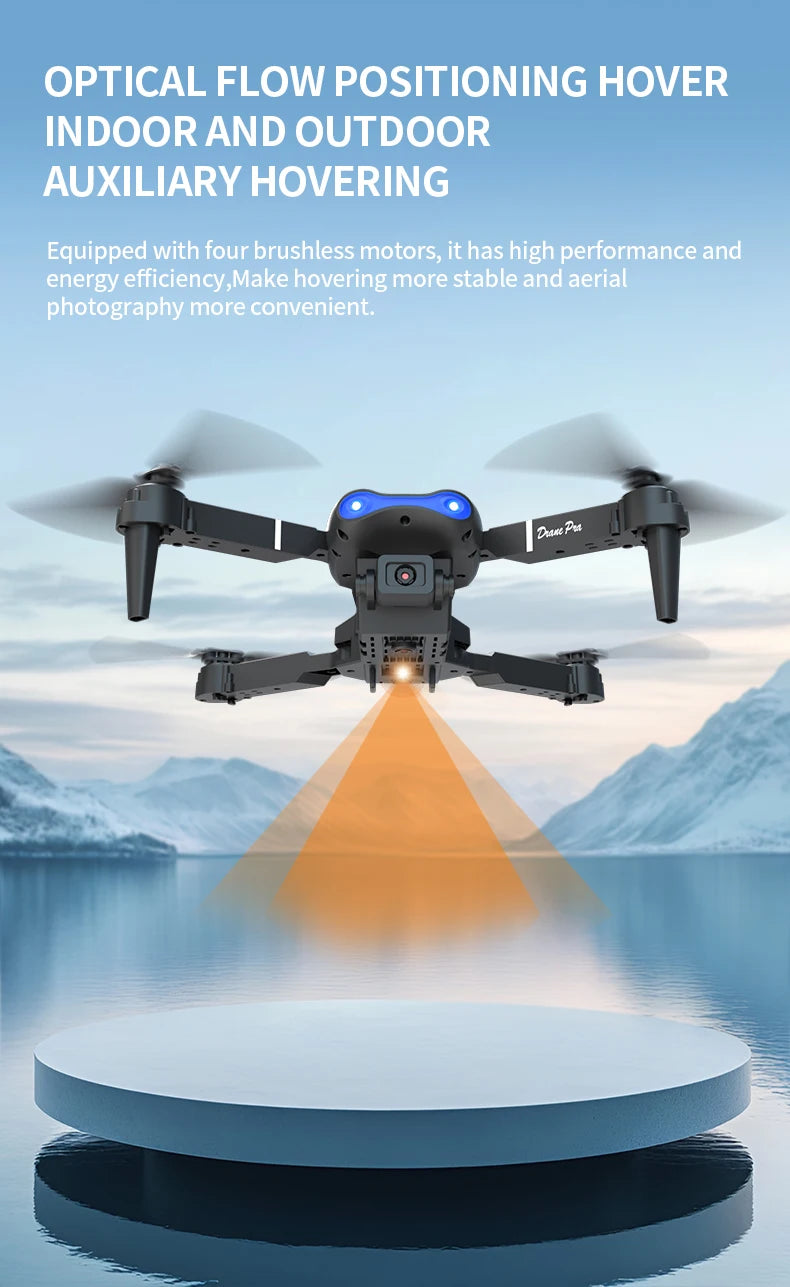 RC Quadcopter Brushless Motor One Key Takeoff Landing Return 360° Rolling Headless Mode Dual Screen Switch LED Light Hobby Drone