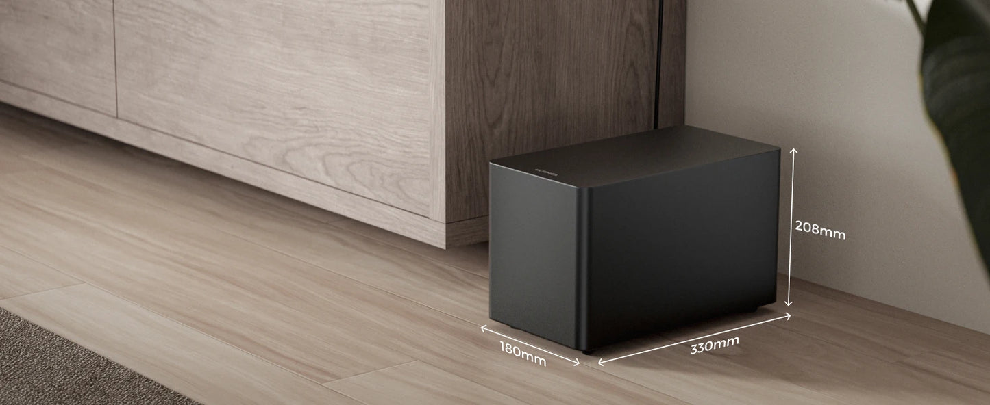 ULTIMEA Poseidon M60 Boom 5.1ch Soundbar with Dolby Atmos, 340W Home Theater System with 5.25" Wired Subwoofer, APP Control