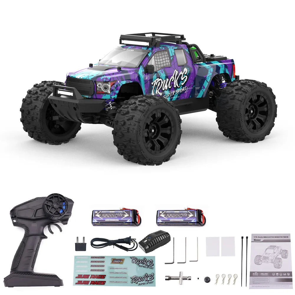 PT14R 1/14 RC Car 80km/h High Speed Off-road RC Truck Brushless 2.4G Remote Control 4WD 3S 35C 2200mAh