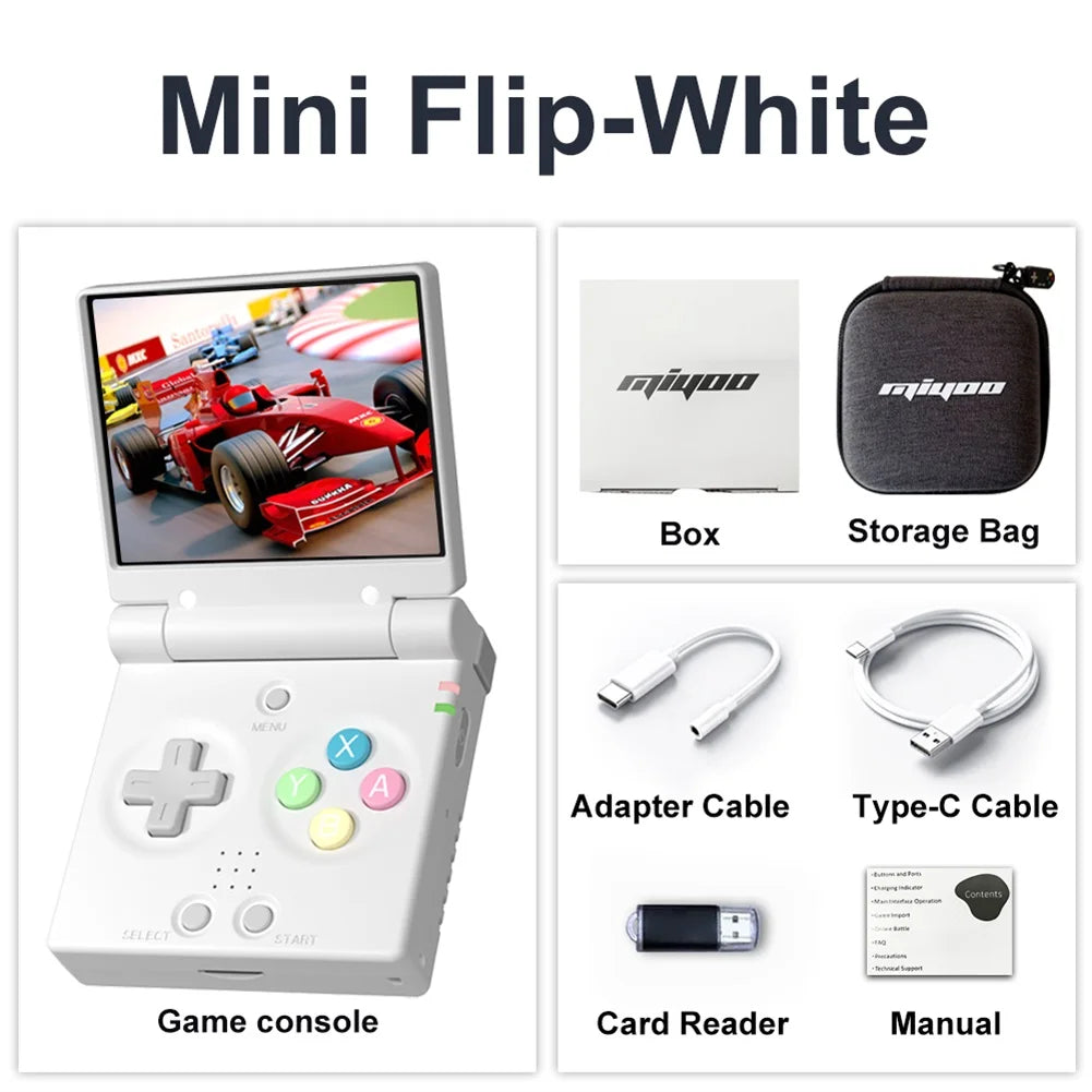 Mini Flip Retro Handheld Game Console With New Hinge 2.8 inch IPS Screen Portable Video Game Players Consoles Classic Gaming Emulator Childhood Gifts
