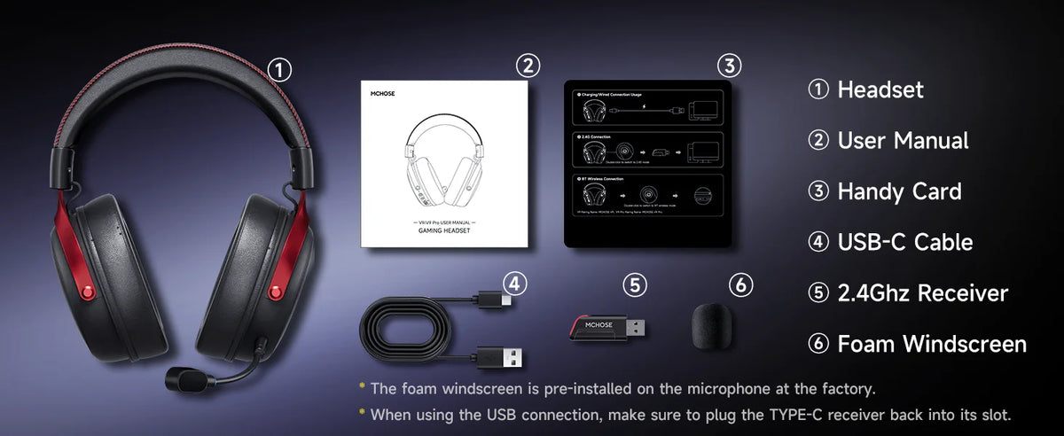 V9 Pro Wireless Gaming Headset 7.1Surround Sound Headphones Noise Canceling Mic Low Latency Lightweight for PS5 PC SWITCH