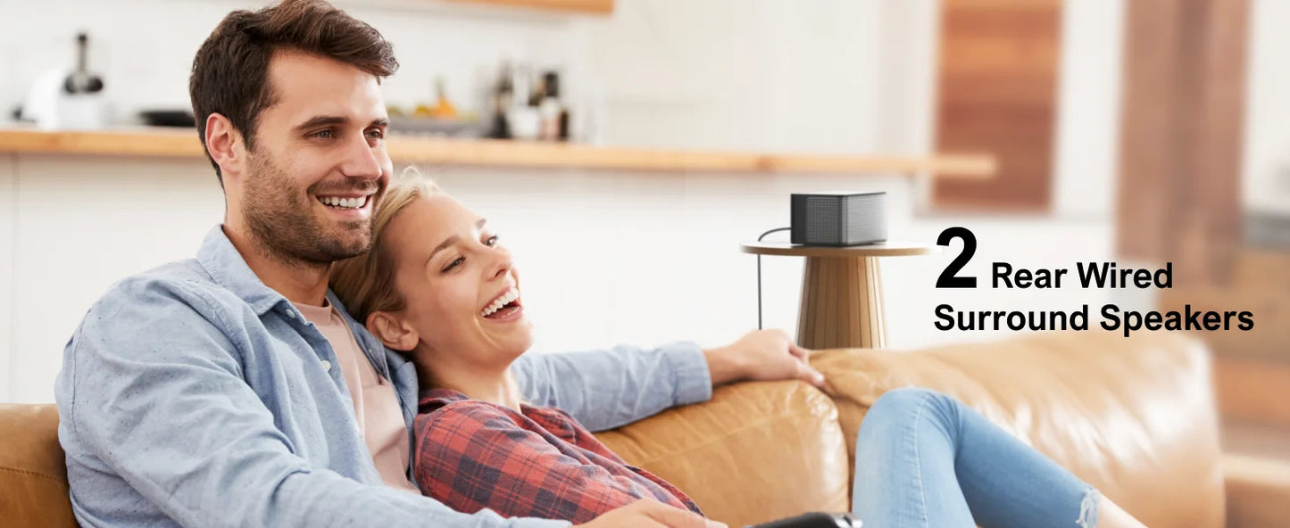 ULTIMEA Poseidon D80 Boom 7.1ch 500W Dolby Atmos Soundbar, Wireless Subwoofer & 4 Surround Speakers, Home Theater TV,APP Control