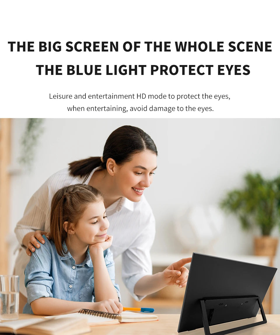 15.6 Inch Portable Monitor, FHD-IPS Laptop External Second Screen, Gaming Extended Display with Type-C HDMI