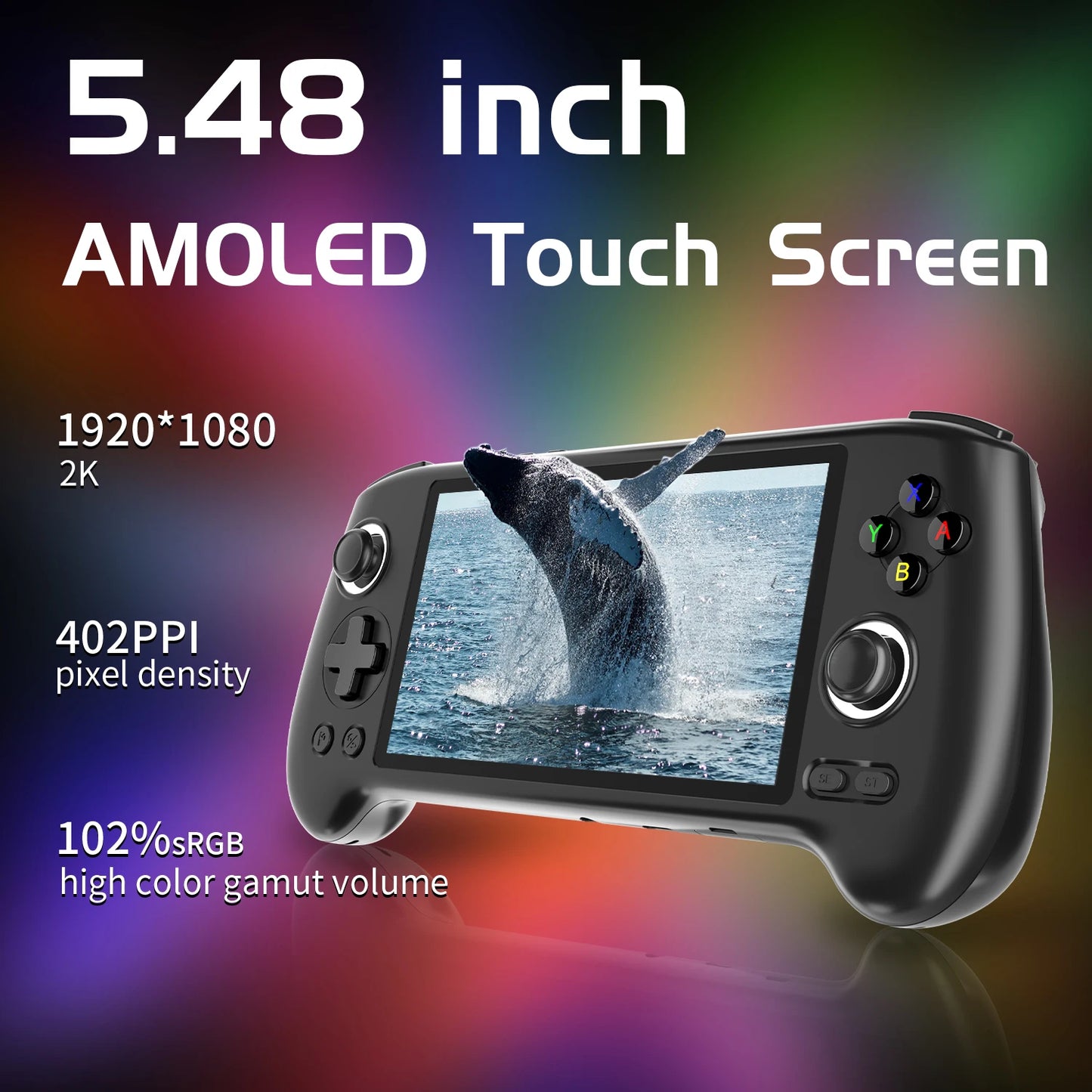 RG556 Retro Handheld Game Android 13 5.48 inch Touch OLED Screen Support DP WiFi Bluetooth Hall Rocker Battery 5500mAh