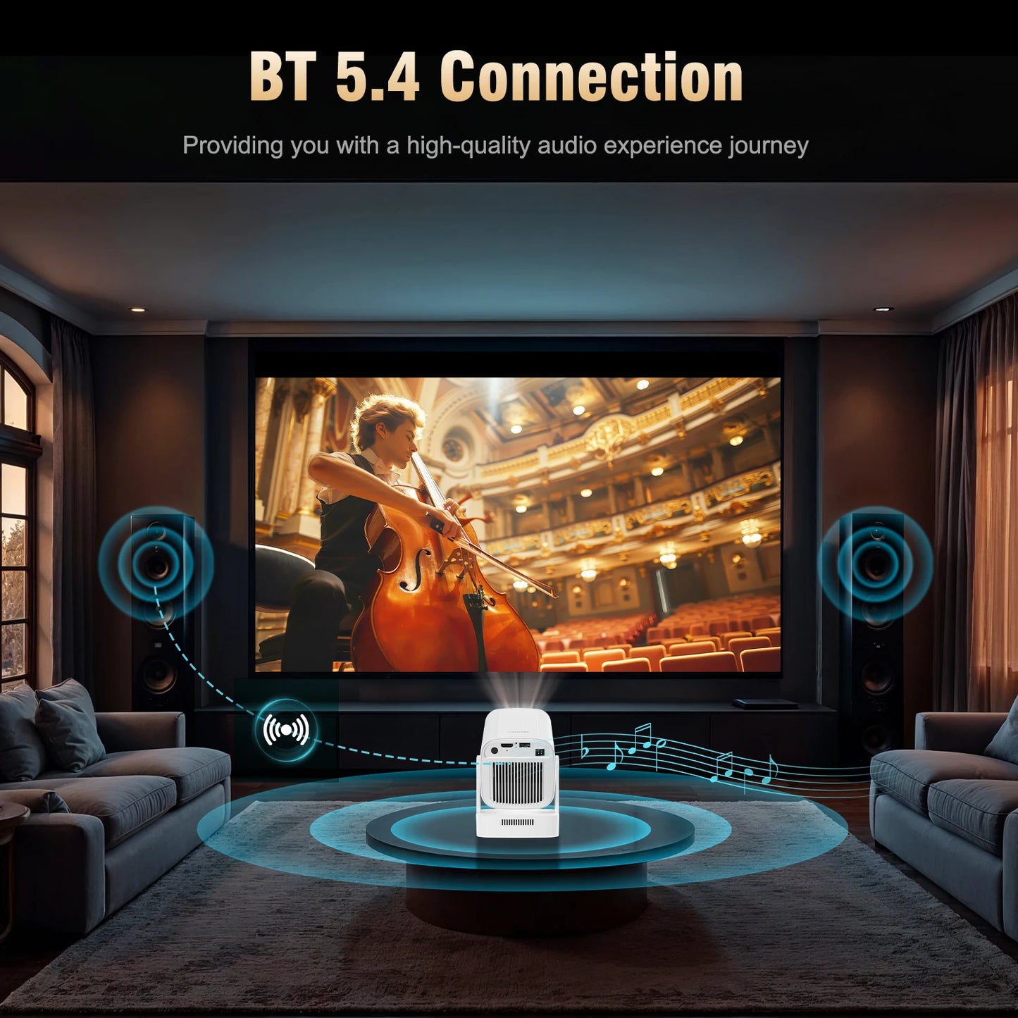 Magcubic HY310 Auto Focus Projector 1080P Native 4K 330ANSI Android 11 WiFi6 BT5.4 Mini Outdoor Movie Projector with Air Mouse