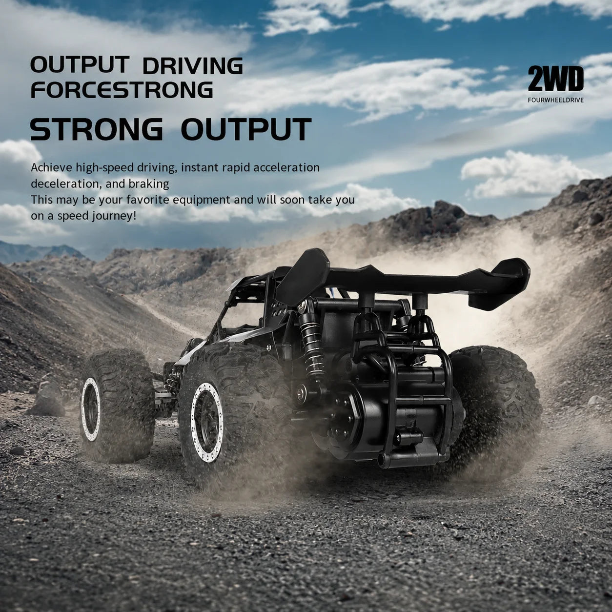 1:16 Alloy RC Off Road Car 2.4G Wireless Remote Control High Speed Buggy With LED Light Shock Absorber Kids Toy Racing Vehicle