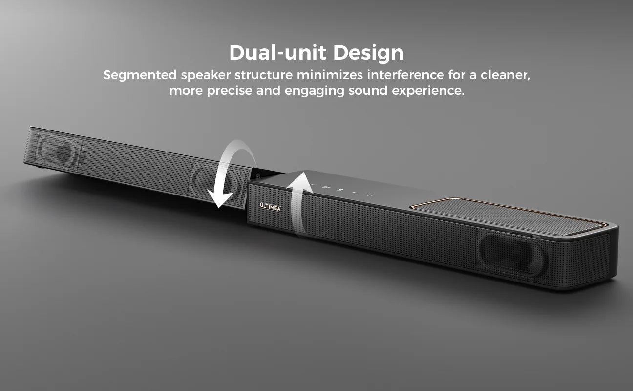 ULTIMEA Skywave F40 Boom 5.1.2ch Sound Bar with Dolby Atmos, Surround Sound System for TV with Subwoofer & 2 Surround Speakers