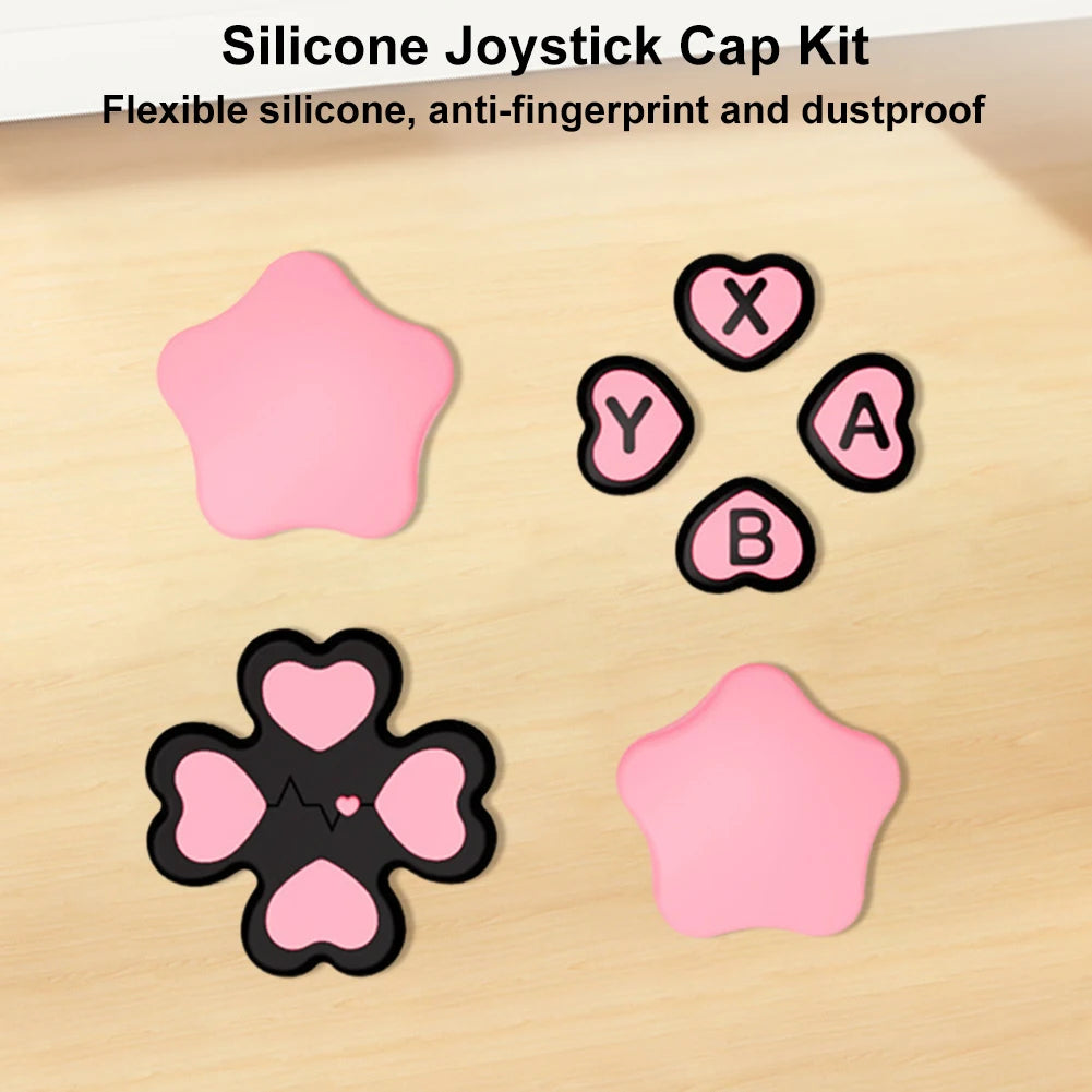 Silicone Soft D-pad Cross Button Caps For Nintendo Switch2 Joy-Con Handle Grips Cover Thumb Stick ABXY Key Sticker Skin Case