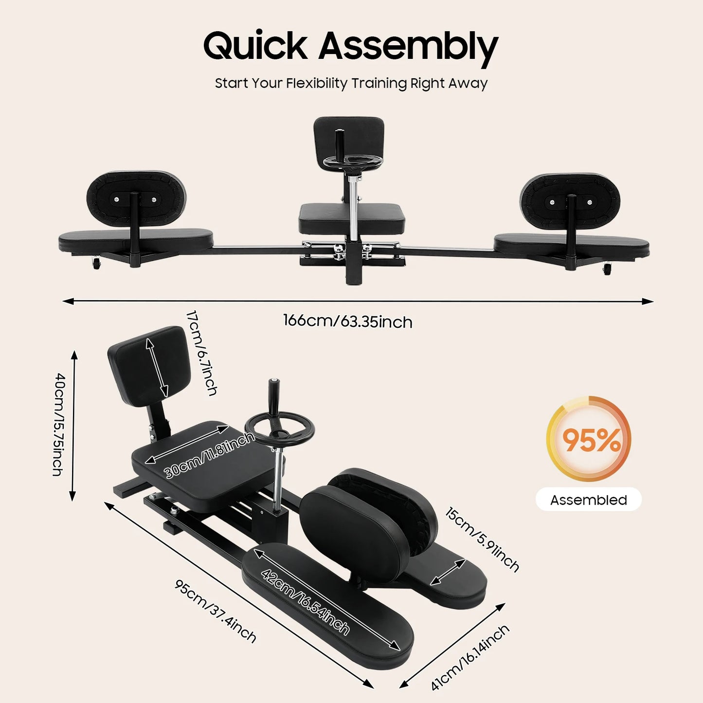 Leg Stretcher - 220lbs Heavy Duty Split Machine for Flexibility Stretching - Ballet Yoga Dance Martial Arts MMA - Home Yoga Gym
