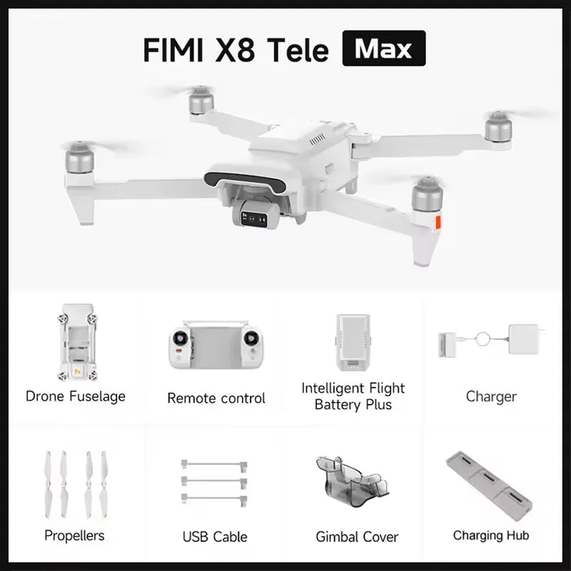X8 Tele Max 4K Professional Drone Wide-Angle Tele Camera 30x Hybrid Zoom 3-axis Gimbal AI Super Night Video RC Quadcopter