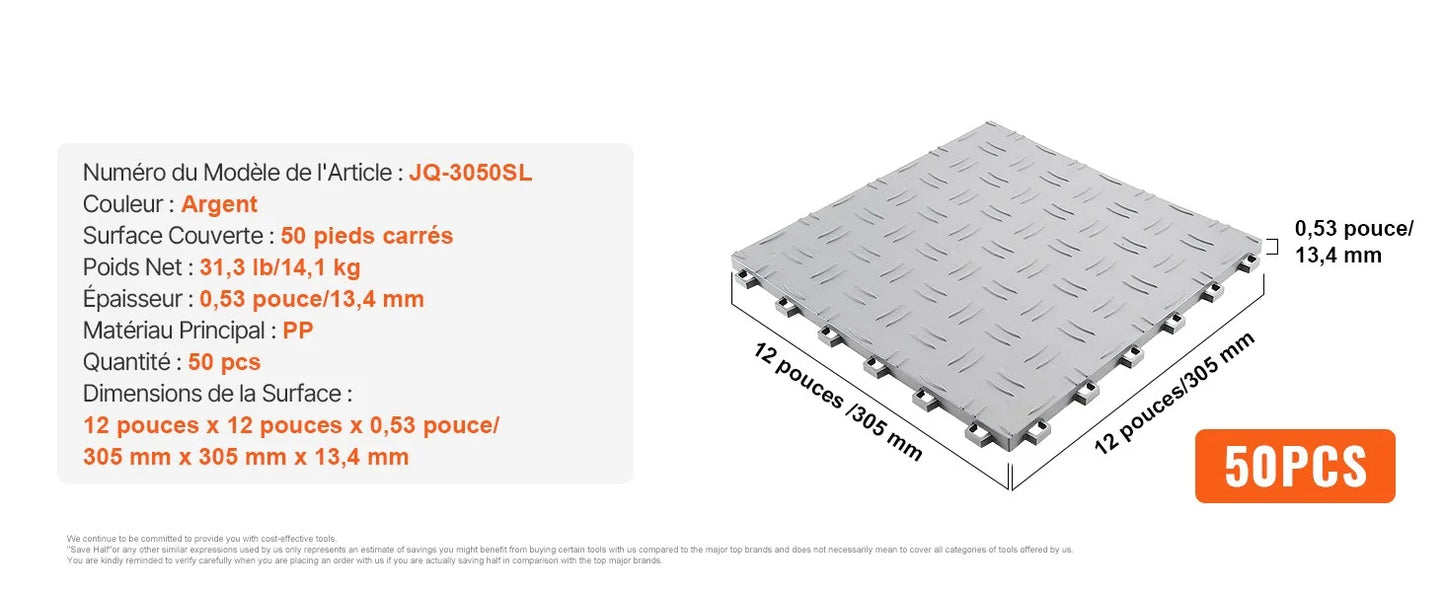 Garage Tiles Interlocking Garage Floor Covering Tiles Non-Slip Double-Sided Texture for Garages Basements Repair Shops