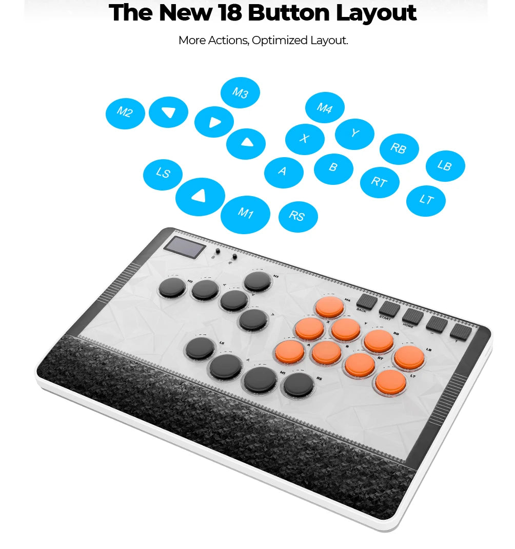 C-AT Magnetic Leverless Hitbox Controller Stickless Arcade Controller Keyboard For PC/PS4/PS5/Switch Hitbox Fightstick