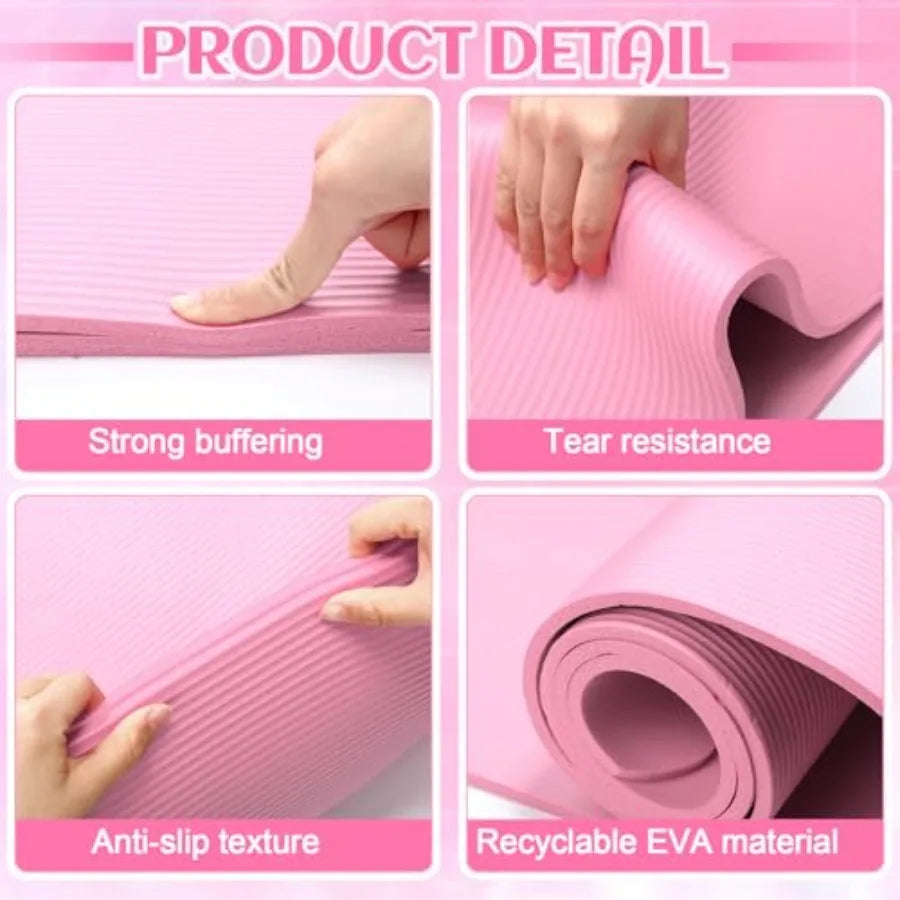 Set of 18 Pilates Ring Essential Kit for Women with Latex Tube Yoga Strap Ankle Resistance Band Arm Stretcher Socks Mat Gym Bac