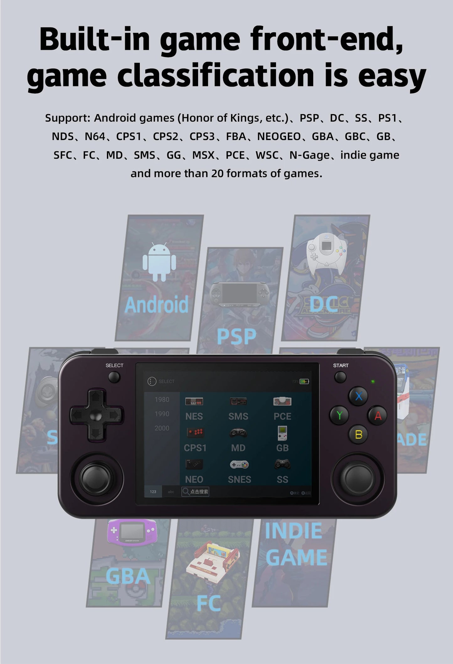 RG353M Handheld Game Console 3.5 Inch Multi-touch Screen Dual OS Aluminum Alloy Shell HDMI-compatible WIFI Gaming Video Player