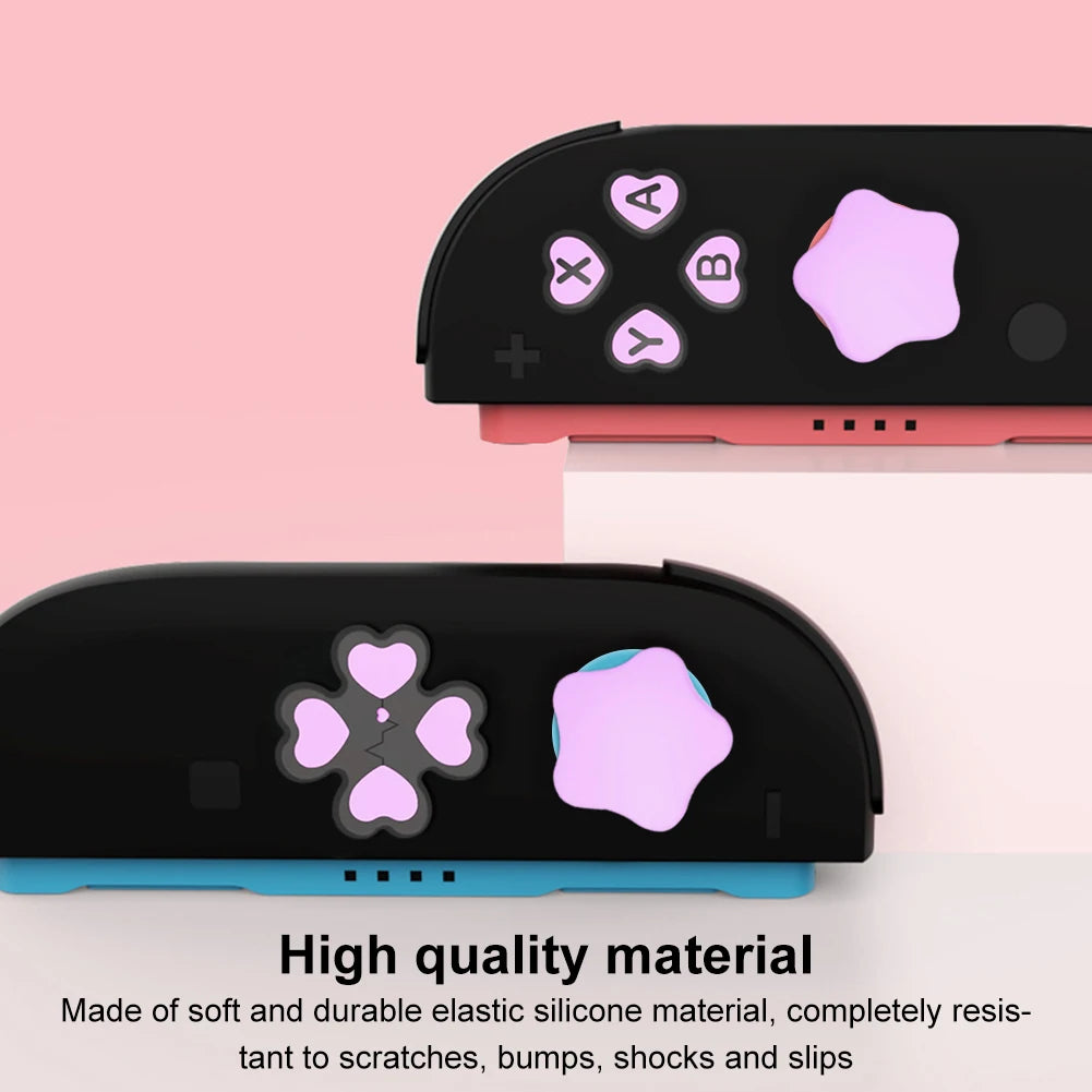 Silicone Soft D-pad Cross Button Caps For Nintendo Switch2 Joy-Con Handle Grips Cover Thumb Stick ABXY Key Sticker Skin Case