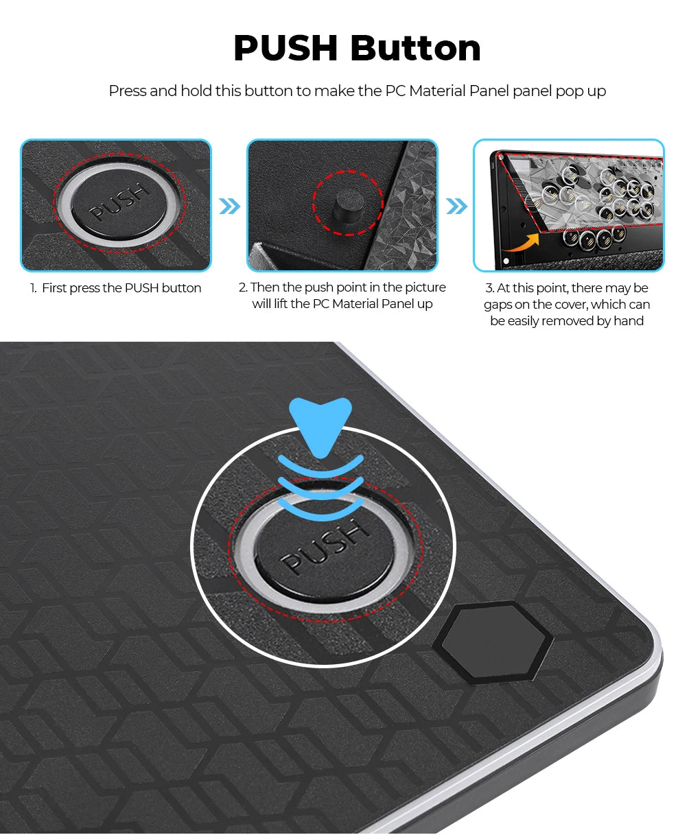 C-AT Magnetic Leverless Hitbox Controller Stickless Arcade Controller Keyboard For PC/PS4/PS5/Switch Hitbox Fightstick