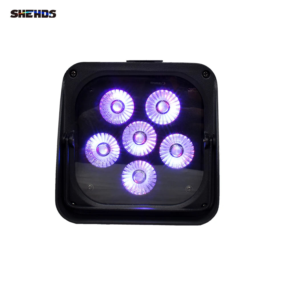 SHEHDS LED 6x18W 6in1 RGBAW+UV Battery Par Light Wireless Remote Control APP Smart Movable Handle For KTV Party Bar Party Home