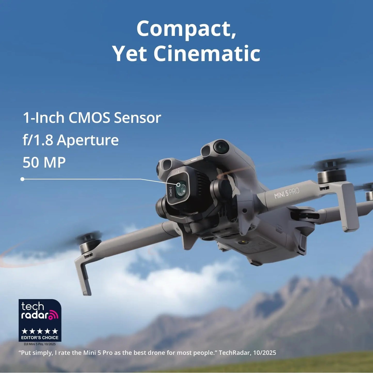 Mini 5 Pro Camera Drones ActiveTrack 360° Ultra-Light Foldable with 1-Inch CMOS 4K Camera Drone Omnidirectional Obstacle Sensing 225° Gimbal 20km Transmission With Mini 5 Pro Accessories for Beginners