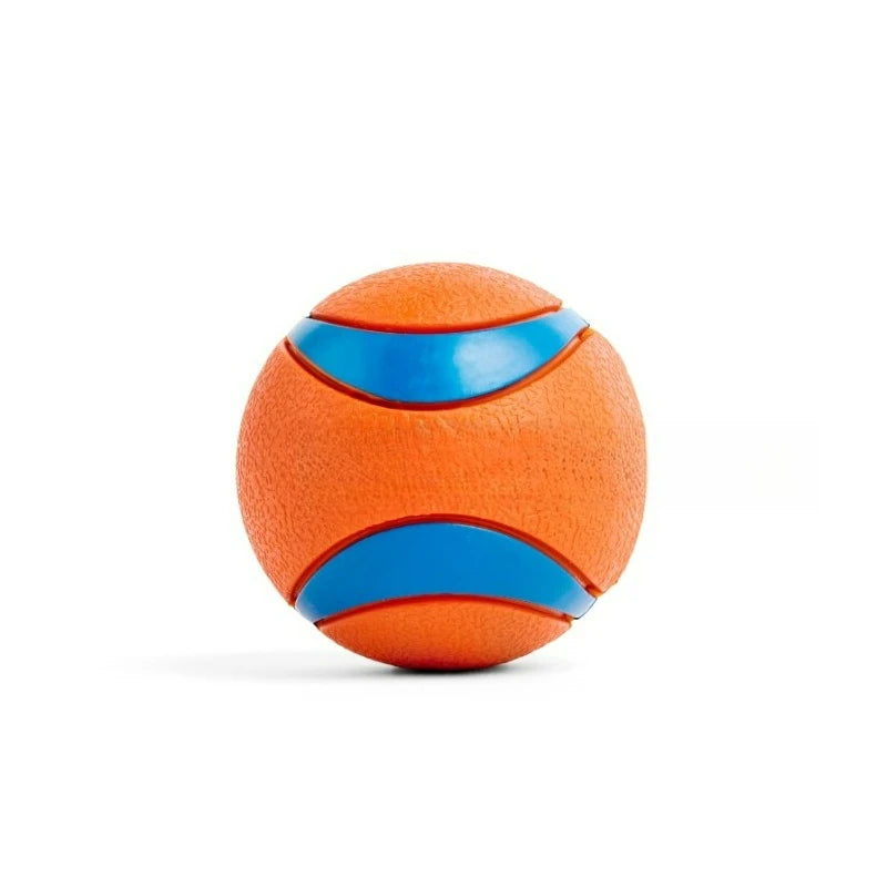 Ultra Ball Rubber Super Bouncy Land and Water Dog Toy, 3" Large for Dogs 60 to 100 lb, Pack of 1, Orange Blue