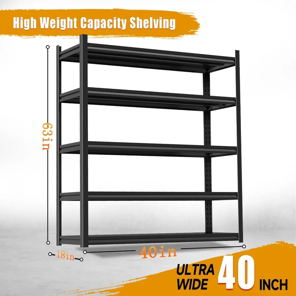 Metal Garage Shelving Unit, Heavy Duty Garage Storage Shelves, Adjustable Shelf for Warehouse, Kitchen, Basement,, Customized