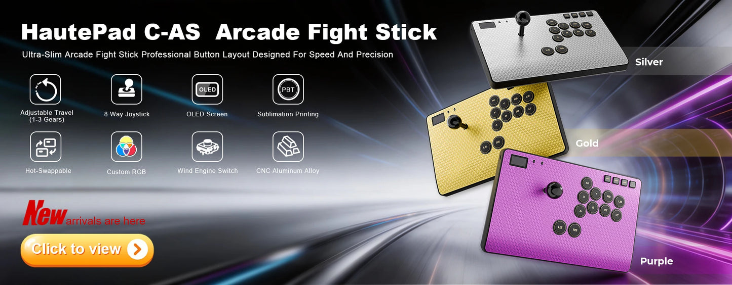 C-AT Magnetic Leverless Hitbox Controller Stickless Arcade Controller Keyboard For PC/PS4/PS5/Switch Hitbox Fightstick