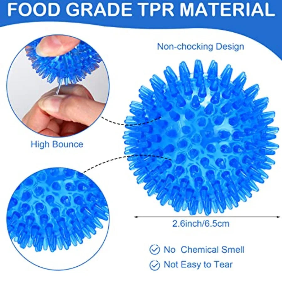 36 Pcs Squeaky Balls for Dogs 2.5 Inch Spiky Pet Chew Balls Interactive Fetch Toys for Puppy Teeth Cleaning and Training Red-xq