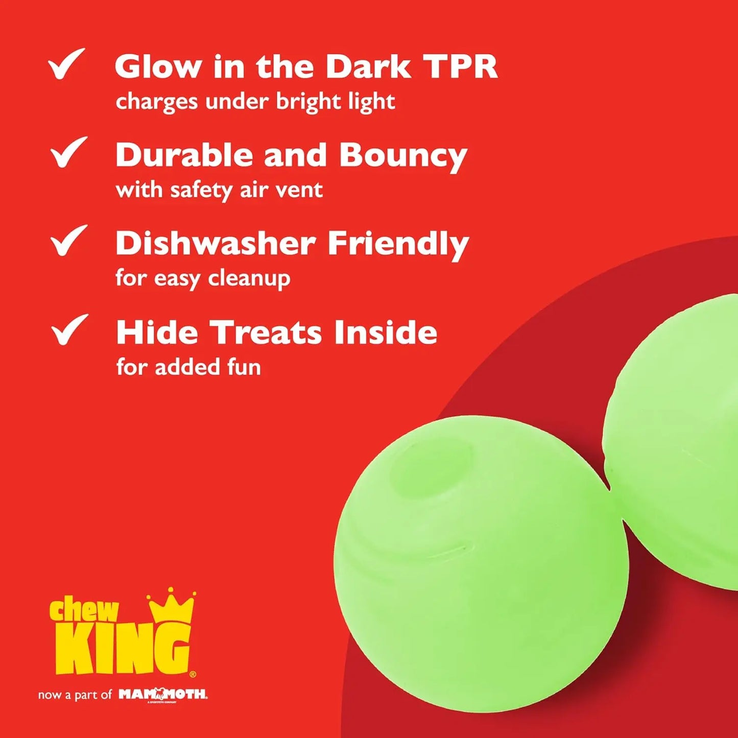 Glowing Fetch Ball Set for Dogs, 2-Piece Interactive Play Toy