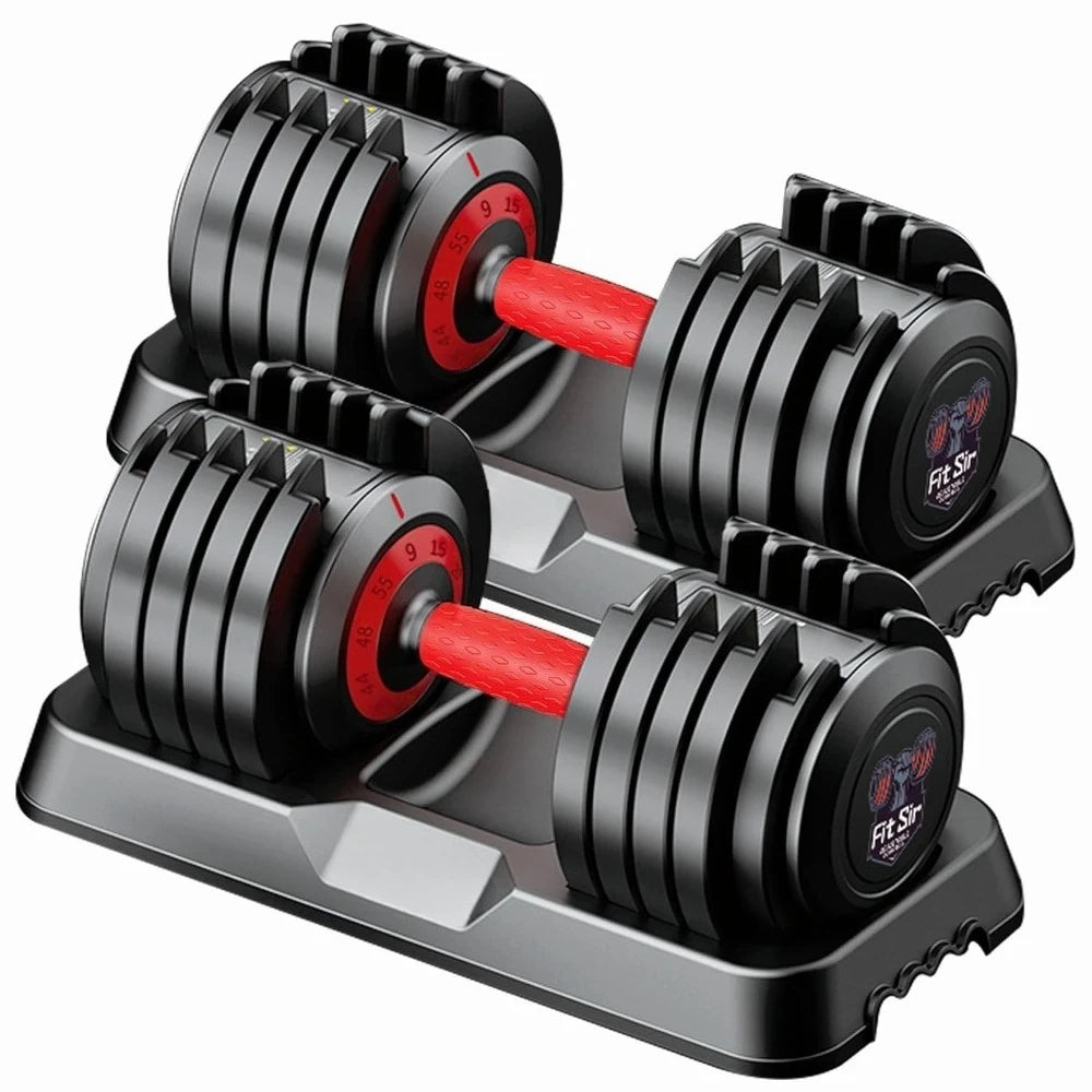 Adjustable Dumbbell Set, 10-in-1 25LB/55LB Ajustable Dumbbells with Safe Locking System, Enclosed Storage Tray, Customized