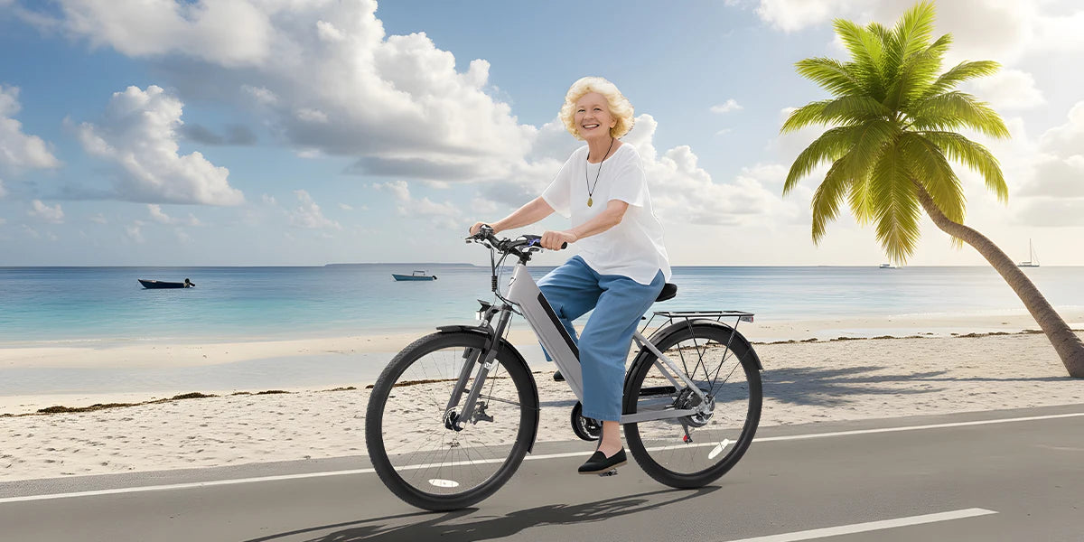 1000W Urban Ebike, 26" Comfort Step-Through Electric City Bike, 48V 10.4ah Removable Battery, Soft Seat, Perfect For Seniors