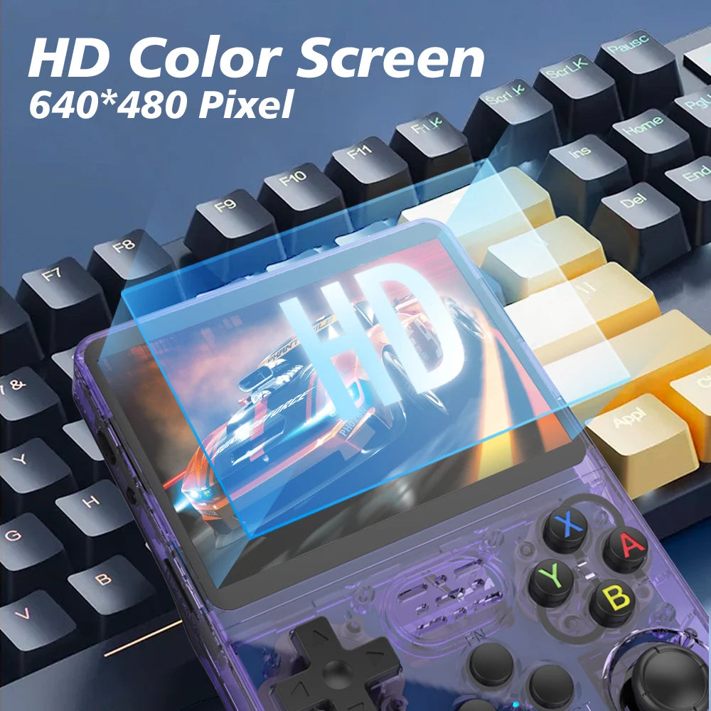 Original R36S Retro Handheld Video Game Console Linux System 3.5 Inch IPS Screen R35s Pro Portable Pocket Video Player 64GB Games 1G Ram