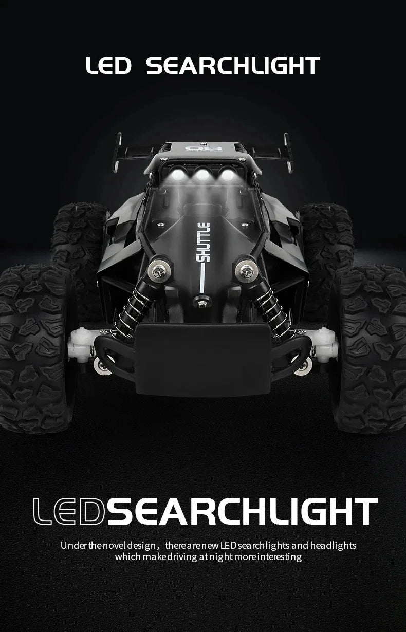 1:16 Alloy RC Off Road Car 2.4G Wireless Remote Control High Speed Buggy With LED Light Shock Absorber Kids Toy Racing Vehicle